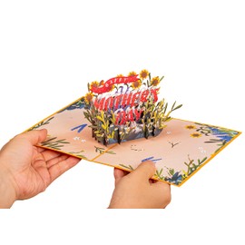Paper Love 3D Pop Up Mothers Day Card, Happy Mother's Day, For Mom, Wife - 5" x 7" Cover - Includes Envelope and Note Tag