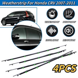 4Pcs Weatherstrip Window Moulding Trim Seal Belt Compatible with 2007-2011 Honda CRV Replaces# 72410-SWA-A01, 72450-SWA-A01, 72910-SWA-A01, 72950-SWA-A01