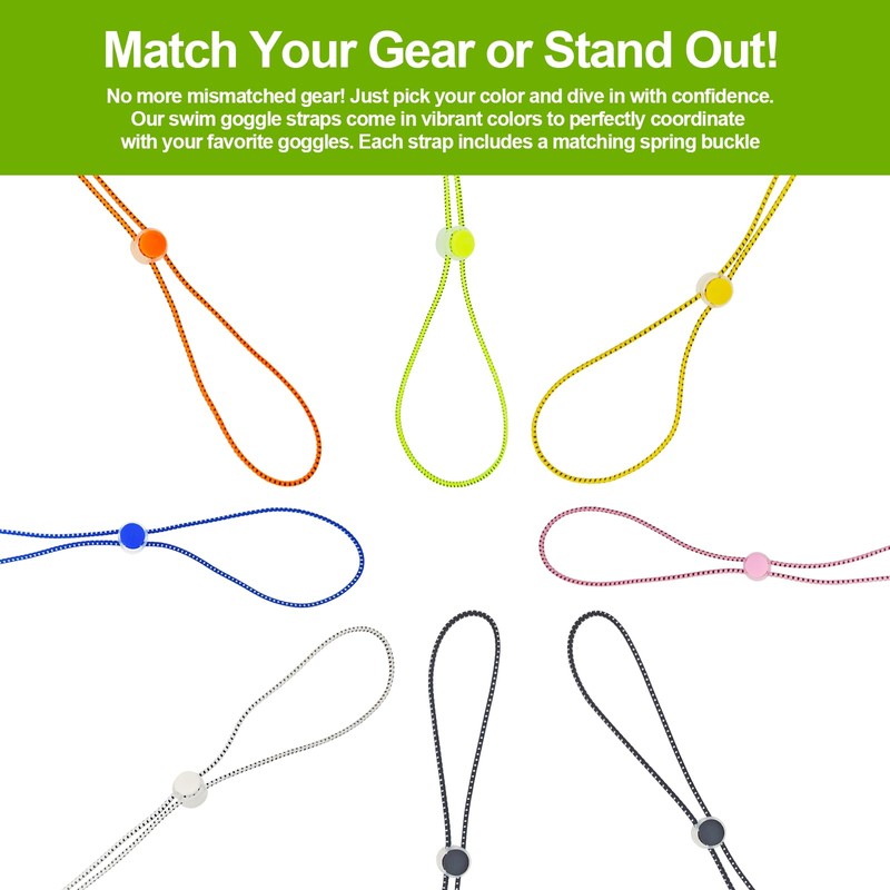 smrtcol Swimming Bungee Goggle Strap-Bungee Cord Straps for Swim Goggles