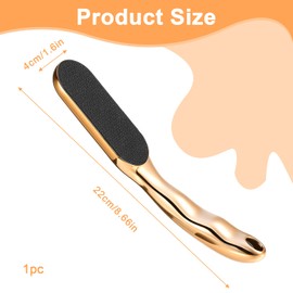 Wanmu Veinsgrain Foot File, Nano-Glass Foot File Hard Skin Remover Professional Foot Care Tools with Non-Slip Ergonomic Handle (Gold)