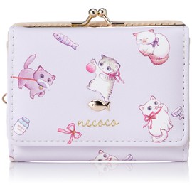 Aldi A48-2 Women's Trifold Wallet Necoco Collaboration Series, Purple, purple