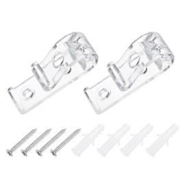 uxcell 2Pcs 50x15mm Roller Shade Chain and Cord Hold Down, Curtain P Clip Fixation Hooks, Bead Chain Tension Device with Screws for Roller Blinds, Roman Shades, Clear