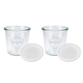 WECK Mold Jar 742 Canning Jars made of Transparent Glass - Eco-Friendly Canning Jar - Storage for Food, Yogurt with Air Tight Seal and Lid (Jar // Keep Fresh Lid, 1)