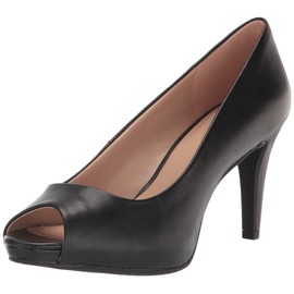 Bandolino Women's Rainaa Pump, Black Leather PU, 7