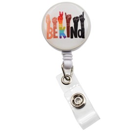 Retractable Badge Reel, Be Kind, 3*3cm