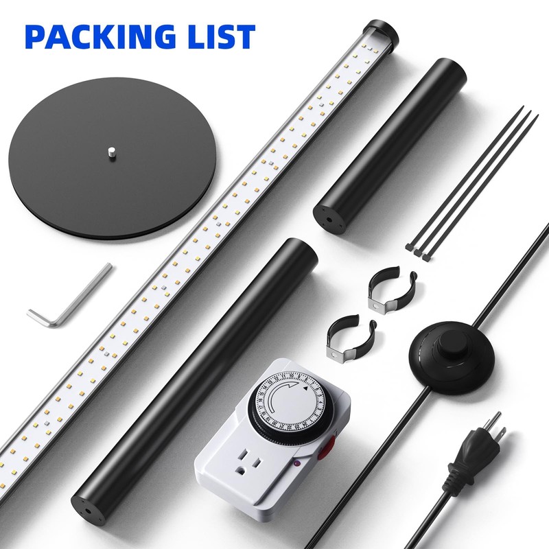 Barrina T10 Pro Standing Grow Light with Timer, 42W, 169
