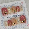 Gold Mother-of-pearl Handmade Nail Tips - Oval M / 골드자개