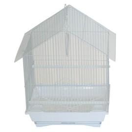 YML A1114MWHT House Top Style Small Parakeet Cage, 11" x 9" x 16"