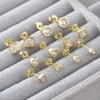 Z ZACHÉ 6 Pairs Tiny Stud Earrings Square Round Cubic