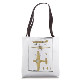 Messerschmitt Bf 108 Taifun WW2 German Plane Diagram Tote Bag