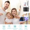 GFWARE Toothbrush Holder Toothpaste Dispenser Wall Mounted with Cover, 4