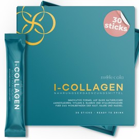 I-Collagen - 30 Tuetchen with Vegan Collagen for Drinking, Collagen Vegan with Hyaluronic Acid, Bamboo and Vitamin E, Vegan Collagen for Skin, Strong Hair and Smooth Joints MOOLECOLA