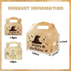 Zliisang 16PCS Magic Candy Boxes Wizard Party Favor Bags Magical Goodie Gift Bags for Kids Birthday Party Decorations Gift Supplies