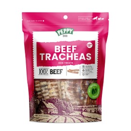 PEPPY DOG Beef Trachea Dog Treats (5 Count) | Natural High Protein Snacks | Rich in Glucosamine and Chondroitin | Promotes Dental Health | Low Fat | Long Lasting | Easily Digestible
