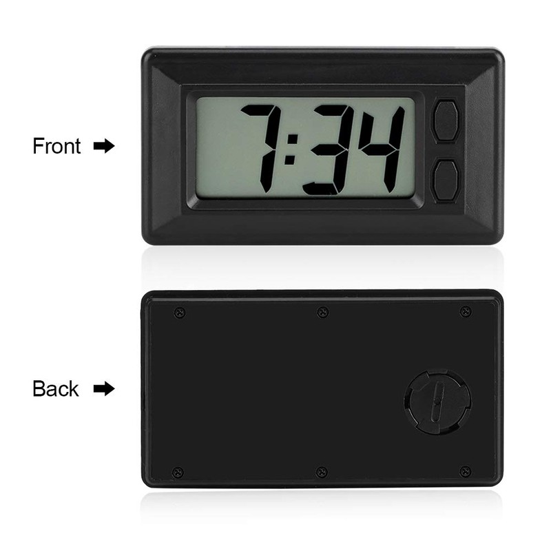 Nikou LCD Digital Clock-Ultra-Thin Vehicle Car Clock MiniTable Car Clock