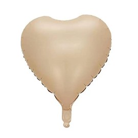 10pcs Beige Heart Balloons - 18 Inch Retro Apricot Heart Shaped Balloons for Baby Shower, Wedding, Valentine's Day Decorations