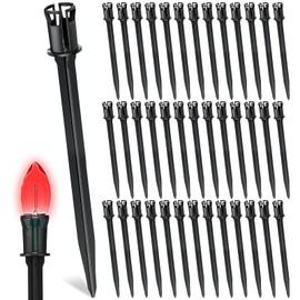 Colingmill 100 Pcs Christmas Plastic Light Stakes 11.5 Inch Christmas Yard Stakes for C7 C9 Christmas Lights Outdoor Universal Yard Lawn Holiday Light Stakes for Garden Lawn Path Walkway Holiday