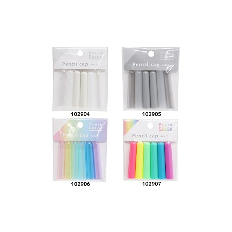 CRUX 102904 Pencil Cap Plain Color Pencil Cover Set of