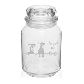 26 oz Glass Candy Jar Gift Goats