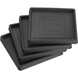 Sunbilien 4 Pieces 3.5"x3.5" Square Rubber Furniture Caster Cups, Anti-Sliding Furniture Pads Bed Stopper Floor Protectors with Grip - Protect Any Flooring