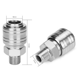 Oumuik 10pcs Air Line Euro Fitting Airline Hose Compressor Fittings 1/4" BSP Air Coupler and Plug Kit