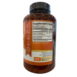 NutriFlair Organic Ashwagandha Root Extract - with Organic Black Pepper - Stress and Mood Support - Powerful Adaptogenic Benefits and Overall Health - Made in USA