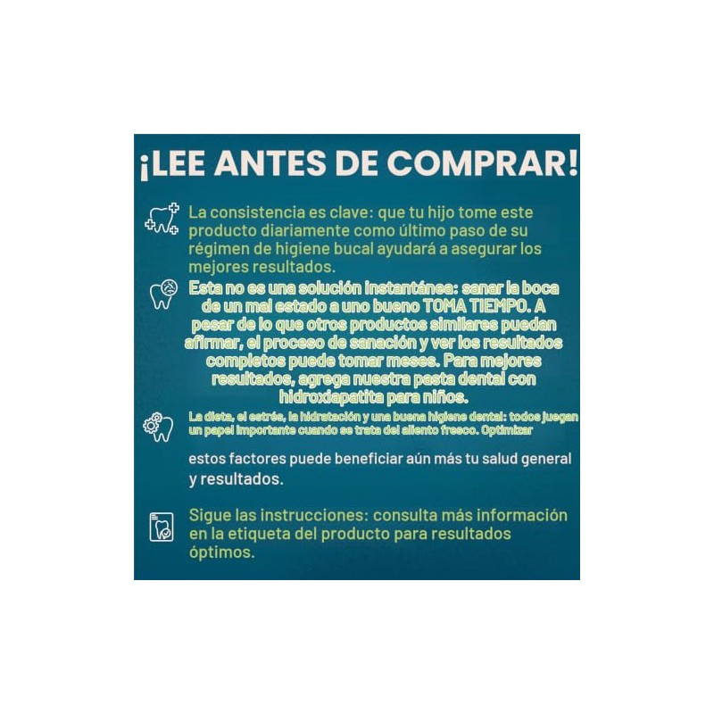 Great Oral Health Probióticos orales para niños masticables ~ Botella