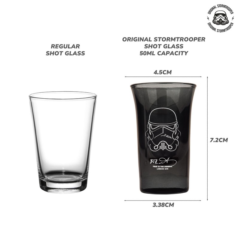 Original Stormtrooper Shot Gläser 4er Set bedruckt, aus Glas, Füllmenge