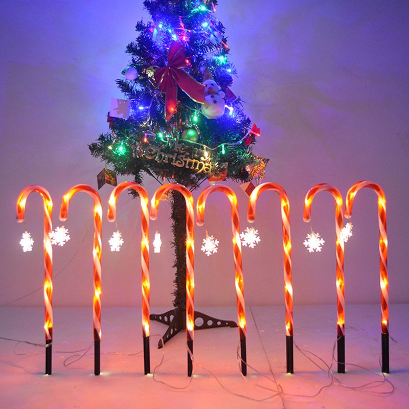Christmas Candy Cane Light 1 for 8 Solar Candy Cane