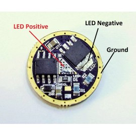 Lumencraft® 0-10+ Amp capable LED Flashlight driver board 17mm, Cree XHP70, XHP50, XML2, XPL - 3 Volt, Wire and spring