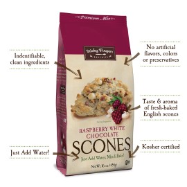 Sticky Fingers Scone Mix White Chocolate Raspberry 16 oz (Pack of 6)