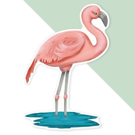 Azeeda 'Flamingo' White Premium Vinyl Decal Sticker – Waterproof, Durable & Easy to Apply - Ideal for Car Bumpers, Windows, Bins and More (DW00162944)