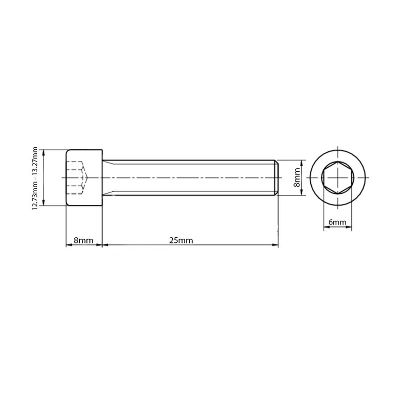 M8 (8mm x 25mm) Allen Socket Cap Head Screws Ð