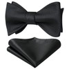 HISDERN Bow Ties for Men Self Tie Black Check Plaid