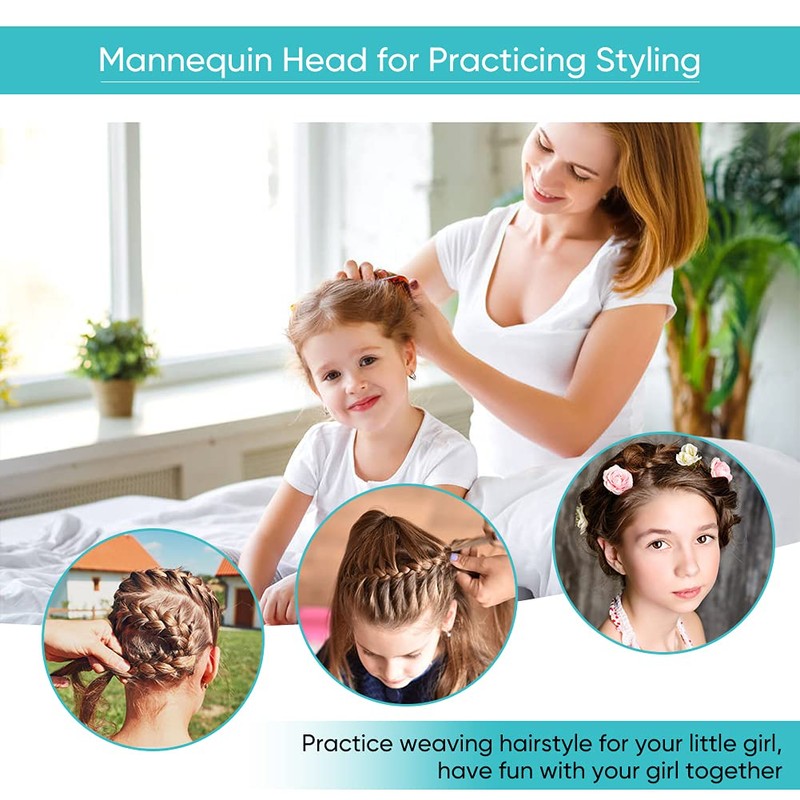 Hairdressing Head, Soft Synthetic Hair Hairdressing Head 24 Inch Professional