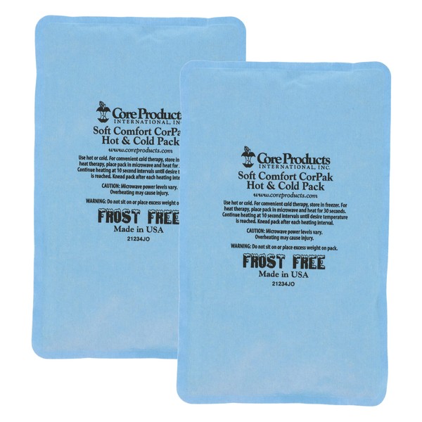 Core Products Soft Comfort CorPak, No Frost Hot and Cold Therapy Pack - 6" x 10", Made in the USA- 2 Pack