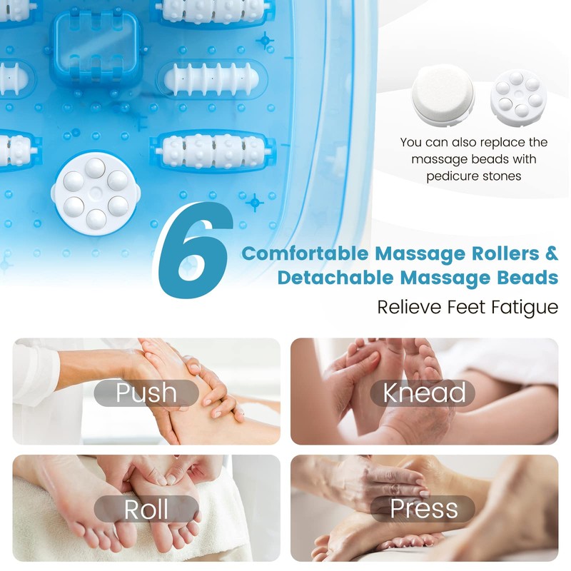 COSTWAY Foot Spa Bath Massager, with Heat, Bubbles & Vibration