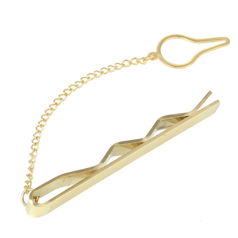 DonDon Men's Tie Clip Tie Pin Stainless Steel Gold patterned