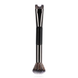 2 in 1 Nose Contour Brush, Dual-Ended U-Shaped Nose Sculpting & Blush Brush Precision Fluffy Contouring Brushes Perfect Defining Angled Cheek Bones, Highlight, Powder, Contour, Makeup Beginners