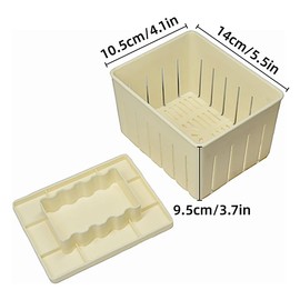 AIMALL Tofu Press Mould DIY Kit for Homemade Soy Cheese Maker Kitchen Tool with Drainage Slots Durable Reusable Food-Grade Plastic Box 5.51x4.13x3.74 Inch