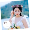 Baluue Simulated Flower Crown Headband Lightweight Bridal Floral Wreath Handwoven