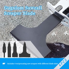 4 Pieces Reciprocating Saw Scraper Blade, Sawzall Scraper Blades, Tile Floor Cleaning Scraper, Multifunctional Tile Cleaning Tools Made of High Carbon Steel, 10MM/30MM/50MM/100MM