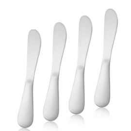 Arvoni 4 Stück Buttermesser Klein, Leicht zu Reinigen Buttermesser Edelstahl, Ergonomisches Kinder für Frühstück, Party, Butter, Käse und Gebäckherstellung