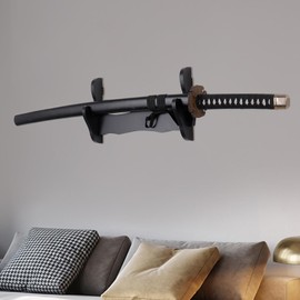 BYTOTU Katana Wall Holder-Sword display wall mount-Wood 3 set -Load capacity of 50 pounds -Sword display wall mount (Swords Not Included)