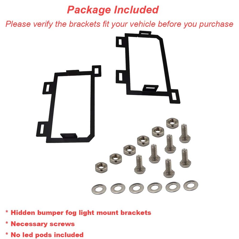 XJMOTO Front Hidden Bumper Replacement LED Fog Light Mounting Brackets