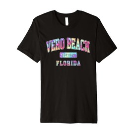 Colorful SIESTA KEY FL 1925 TIE DYE BEACH Beach Vacation Premium T-Shirt