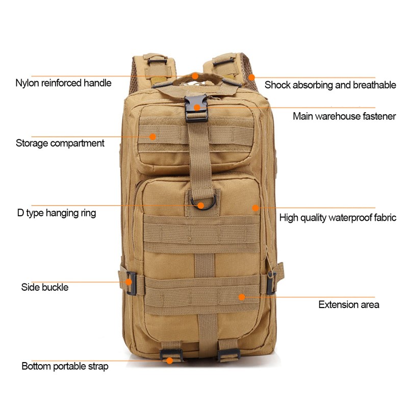 30L Mountaineering Outdoor Multifunctional Backpack 3 Days Tactical Backpack Military