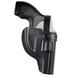 Top-Grain Leather OWB J Frame Revolver Holster Fits Taurus Model 327 605 856 905 942 for S&W 60 360PD 442 637 640 642 fits SP101 for 2.5" 3" Barrel, Black