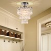 FRIXCHUR Small Crystal Chandelier Led Crystal Ceiling Lights 3 Tiers