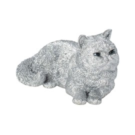 Uvia Metal Pet Exotic Shorthair Silver 3.0 x 1.9 x 1.9 inches (7.5 x 4.8 x 4 cm) Doll Figurine Figurine Animal Garden Decoration Cat H24026-J13
